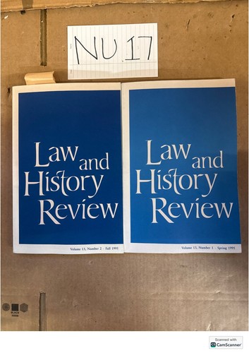 Law and history review - history,