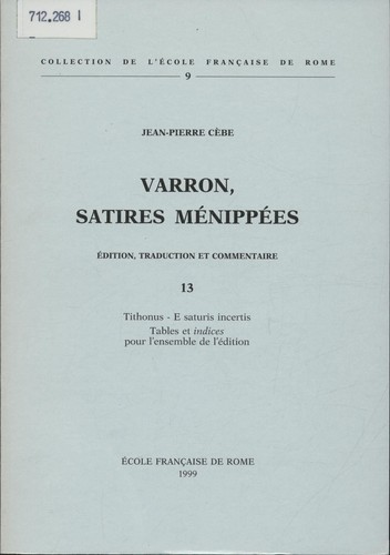 Varron satires ménippées - varron,,